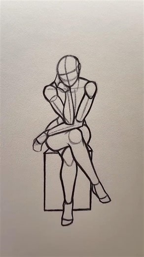 How to draw a sitting pose ⭐️Tutorial⭐️ #howtodraw #draw #drawing #pose #drawingtutorial #shorts