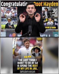 3.1M views · 77K reactions | AUS vs ENG : Joe Root saves Matthew Hayden from running nude with 40th Test century! #fblifestyle #ausvseng #JoeRoot #viratkohli #sachintendulkar #RohitSharma #RuturajGaikwad #WashingtonSundar #KLRahul #RavindraJadeja #HarshitRana #KuldeepYadav #ArshdeepSingh #gautamgambhir #PrasidhKrishna #RyanRickelton #QuintondeKock #AidenMarkram #MatthewBreetzke #TonydeZorzi #DewaldBrevis #MarcoJansen | Shubhankar Mishra | Facebook