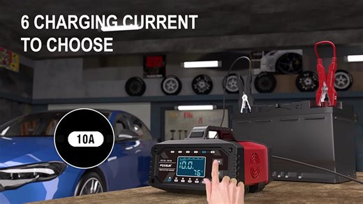 FOXSUR 15A LCD Charger for 12V and 24V Lead-acid Lithium Iron Phosphate Batteries in Cars, Ships and Motorcycles Cooling: Fan Input voltage: 100-240V AC, 50-60Hz 🔋Rated output: 12V 15A , 24V 5A Minimum start voltage: 0V 🔋Battery range: 4Ah - 250Ah Thermal protect: 55'C /-5'C Efficiency: App. 85%. Compliant standards: CE, FCC，ROHS Dimension (L×W×H): 195×190×135mm Net Weight: 1005g #FOXSUR #carbatterycharger #BatteryCare #batterytester #batterycharger #CarBatteryCharger #howtoconnectabatterychar