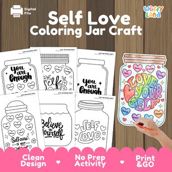 Self Love Jar Craft | Valentine's Day Counseling Activity | SEL Growth Mindset