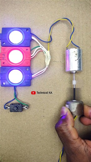 12 Volt 3 Led Light Powered by Dynamo Motor