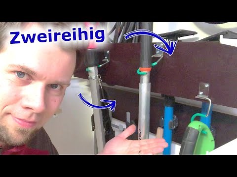 Gerätehalter für Werkstatt, Schuppen und Keller selber bauen: Gartengeräte und Werkzeug aufhängen