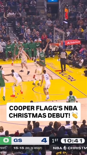 NBA on Instagram: "@cooper_flagg drives to the rim for his first points on Christmas Day! DAL-GSW • ESPN "