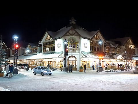 Extreme Cold Night in Banff Canada 4K Walking Tour
