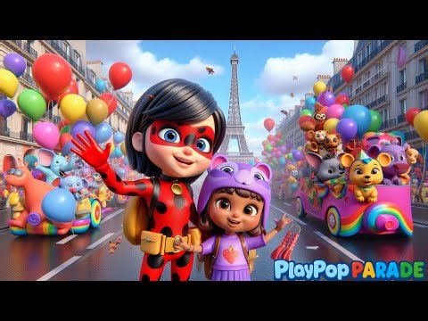 🐞 Miraculous Ladybug, Dora & The Parisian Animal Parade | Nursery Rhyme for Kids 🎶