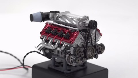 V8 Engine Mode That Runs, MAD RC 3D Printed Functional Supercharged V8 Engine DIY Assembly Internal Combustion Engine Model, Physical-Experiment Kit for Adults (Kit Version)