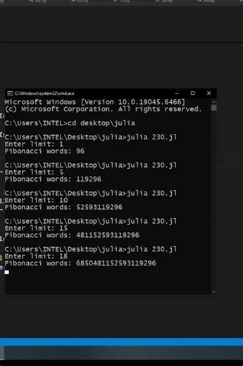 julia | Euler project 'Fibonacci words' | CodeLearning