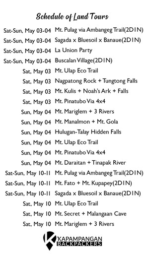 📢📢📢 As of May 1, 2025 📅 🚶Join us on our 🎒 backpacking trips locally this 2025 be part of the growing outdoor community. ⛰️🌊🎒🚶 Message: m.me/1476689992349503 ------------------------------------------ #KapampanganBackpackers #JustGo #KBexperience #SeeTheWorld Broadcast channels: https://m.me/j/AbY_9Y9Z2lsqR1e6/ Telegram: 639495206115 Message: m.me/1476689992349503 | Kapampangan Backpackers