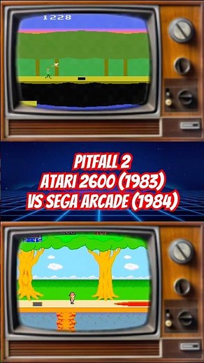 Pitfall 2: Atari 2600 vs Sega arcade short retrogaming gameplay comparison #atari #sega #gaming