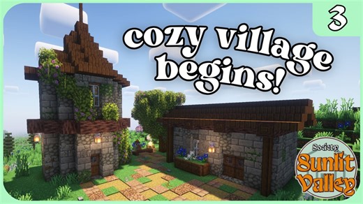 Let's start building this COZY village! - Society: Sunlit Valley Minecraft Modpack Part 1
