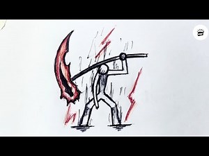 How To Draw Stickman Holding Scythe | Easy Step By Step | Tutorial |