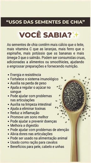 🌱 Você sabia? A chia é um dos alimentos mais nutritivos do mundo