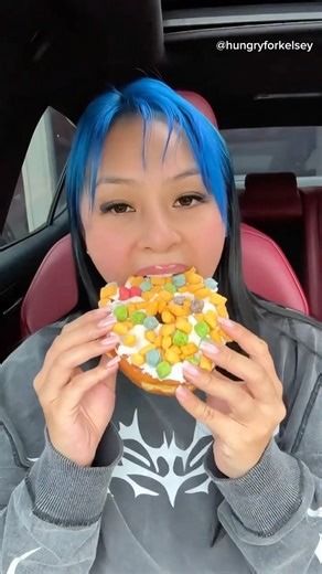 MASSIVE DONUTS 🍩 Glazed, stuffed & rainbow sprinkles! #donuts #mukbang #asmr