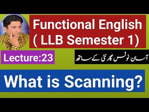 What is Scanning?• LLB Semester 1 Functional English |What is Scanning?| Skimming & Scanning|