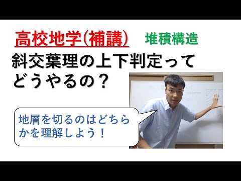 【高校地学】(補講) 切って・切られて・交わって「斜交葉理の上下判定」