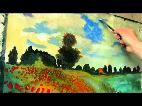 Monet Painting- The Poppy Field near Argenteuil, 1873