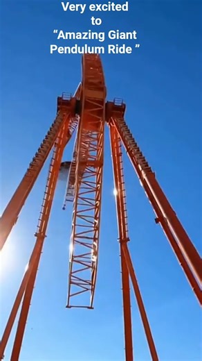 Very excited to Amazing Giant Pendulum Ride#PendulumRide#ExtremeThrill#GiantSwing#RideVibes#freefall