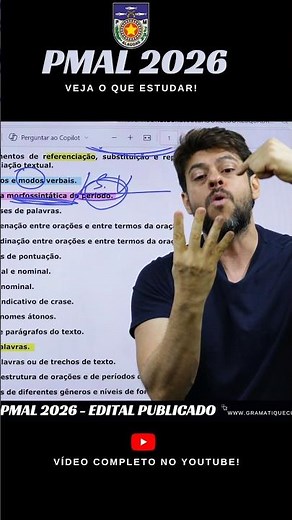 🔴PMAL 2026 | PORTUGUESE CEBRASPE | See what to study!