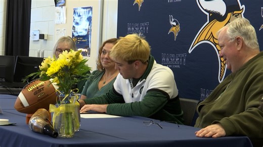 Haslett celebrated four student-athletes who will play at the next level