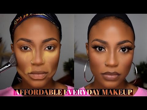 EASY BEGINNER *IN DEPTH* EVERYDAY MAKEUP TUTORIAL USING AFFORDABLE PRODUCTS #darkskin #brownskin