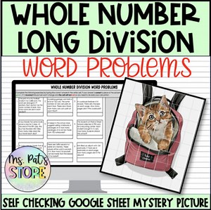 Whole Number long Division Word Problems Digital Activity