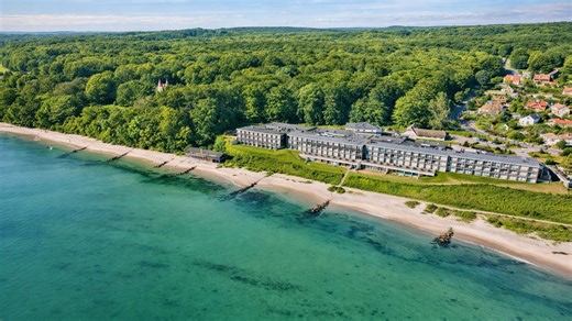 The coastal hotel sitting right above the sea in Aarhus