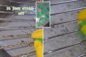 Cleaning fans FREEZE washing up liquid & it’s secret to removing baked-on grime