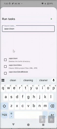 How to run the Gradle :app:clean task
