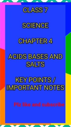 ACIDS BASES AND SALTS | SCIENCE CLASS 7 | CHAPTER 4 #ncert #shorts #class7 #ytshorts #viral #yt