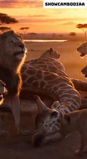 Lion vs Giraffe Real Survival in the Wild #shorts #giraffe #animals