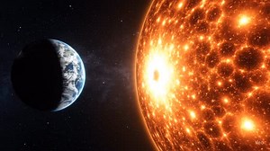 7.5K views · 736 reactions | ☀️ Unreal Cosmic Event! ☀️ Imagine the unthinkable — Earth colliding directly into the Sun. A blinding flash, solar flares bursting outward, and the entire solar system forever changed. Ultra-realistic AI vision of the ultimate space disaster ✨ #EarthImpact #SpaceDisaster #CosmicEvent #SolarSystem #Apocalypse #veo3 #googleflow | Earth Impacts | Facebook