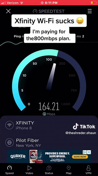 Xfinity Wi-Fi App Speed Test Frustration