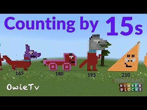 Numberblocks Minecraft COUNTING BY 15s Learn to Count| SKIP COUNTING BY 15s |COUNTING AND MATH SONG