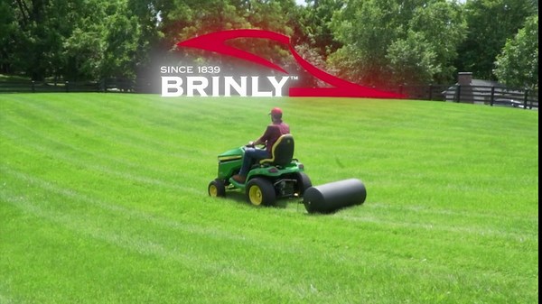 Brinly PRT-36SBH 390 lb. Tow Behind Poly Lawn Roller, 18 by 36", Black