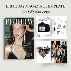 Editable Birthday Magazine Template for Canva, Custom Fashion Magazine Gift | Personalized Digital Download for Bestie or Friend - Etsy