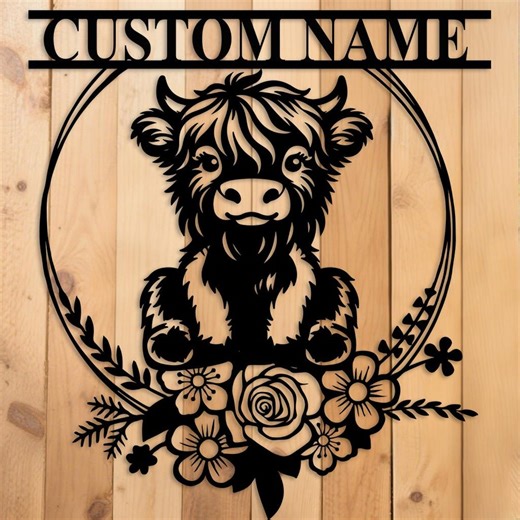 Custom Highland Cow Farm Sign: Personalized Metal Barn Decor - Etsy Australia