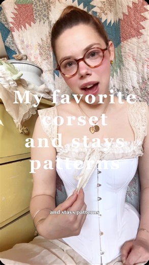 blossom darling | historical costuming on Instagram: "what is your favorite corset pattern? 🍓 when i worked in living history i fit a ton of different body types so- i’ve really tested most of these patterns and have found them to be really great! i made the ref w edwardian pattern back in 2017- and i need to make a new one because it waaaay too small now, and i have one of that pattern makes 1890’s corsets at the top of my list right now ! pattens mentioned: @redthreaded 1860’s gored corset pa