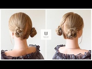 How to style twin buns under the ears (with hairpins)
