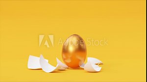 Beautiful Easter background with colorful Easter eggs. 3d animation
