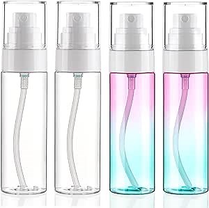 Fine Mist Spray Bottle Plastic Spray Bottles 3.4oz/100ml 2Pack Makeup Setting Spray Bottle TSA Approved Empty Cosmetic Refillable Travel Bottle Containers Sprayer for Water,Perfume,Essential
