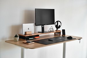 Adjustable Wood Monitor Stand Riser With Metal Shelves | Ergonomic Desk Stand for Computer Office | Ideal Programmer Gift Work Organizer @EU - Etsy Australia