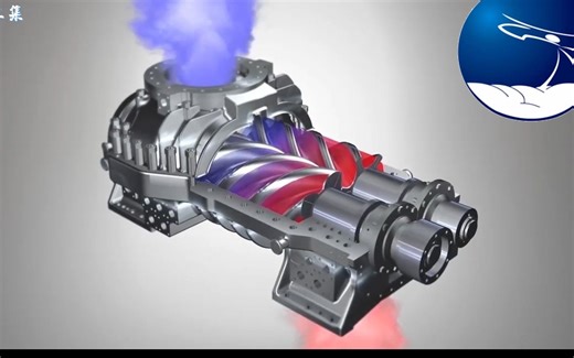 螺杆式压缩机的工作原理3D 动画