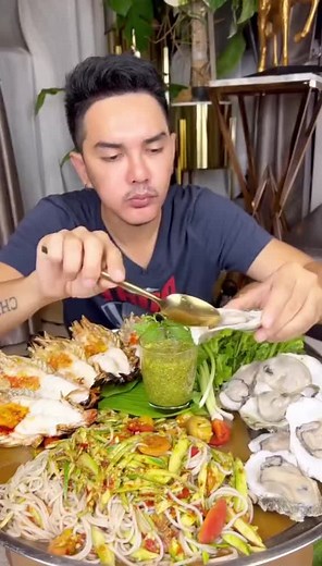 🦑🍗🥩🍋#thaifood #mukbang #mukbangeatingshow #eating #spicyfood #asmr #asmreating