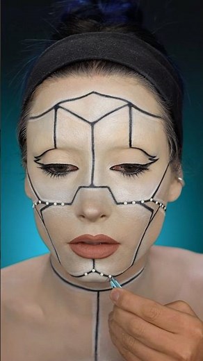 Cyborg makeup tutorial 🦾 #halloween2024 #makeupvideos #cyborg #robotmakeup #sfx