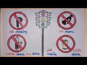 How to Draw Road Safety Rules Drawing/Road Safety Drawing Easy/Road Safety Rules Drawing Easy
