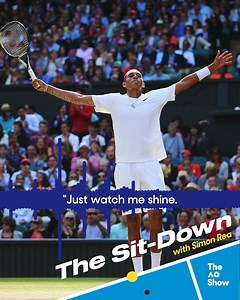 Nick Kyrgios v Rafael Nadal. Wimbledon 2014. The rest is history 📚 Great insights from Simon Rea on The Sit-Down Nick Kyrgios 🎧 pod.link/1447078646 | Australian Open