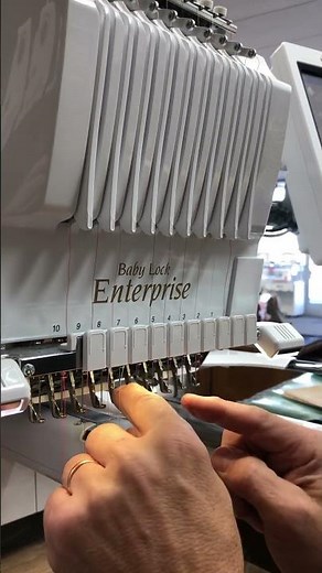 Baby Lock 10 needle embroidery machine threading. #babylock #embroidery