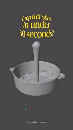 Liquid Simulation in Blender in UNDER 30 Seconds! ⏱️💧