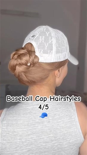Simple Hair Styling With A Baseball Cap:Easy Everyday Tips 🧢😍#baseballcap #hair #hairstyle#shorts