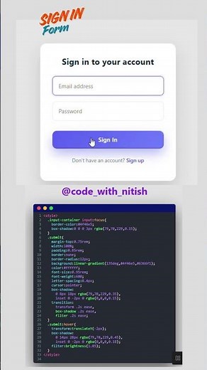 How to create Sign in Form in html css | HTML, CSS #html #css #htmlcss #website